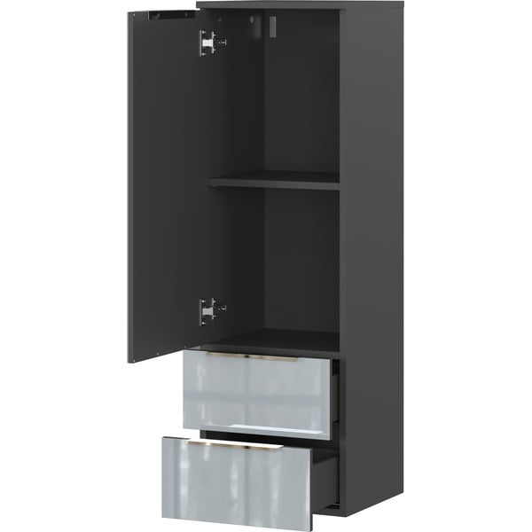 Szara wysoka wisząca szafka łazienkowa 36x111 cm Vasio – Germania-image-3