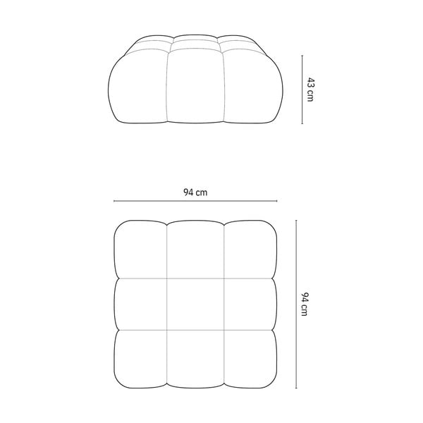 Pomarańczowy podnóżek modułowy z materiału bouclé Bellis – Micadoni Home-image-4