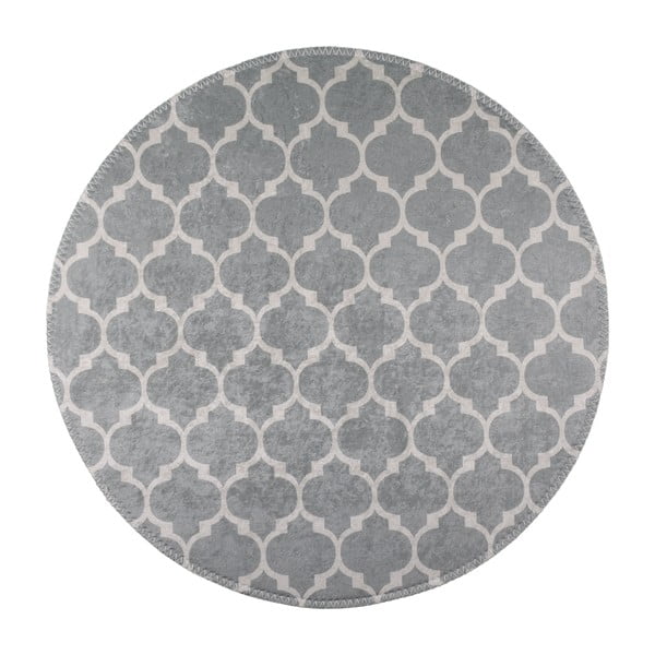 Jasnoszary okrągły dywan odpowiedni do prania ø 100 cm – Vitaus