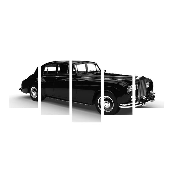 Wieloczęściowy obraz Black&White Car, 100x50 cm