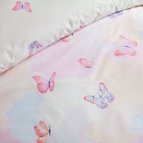 Różowa pościel dziecięca jednoosobowa 135x200 cm Ombre Butterflies – Catherine Lansfield-image-4