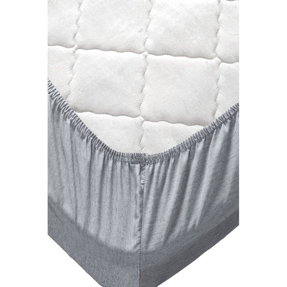 Łososiowo-szara bawełniana pościel dwuosobowa z prześcieradłem 200x220 cm – Mila Home (zdjęcie 5)