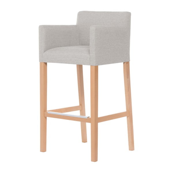 Kremowe krzesło barowe z brązowymi nogami Ted Lapidus Maison Sillage