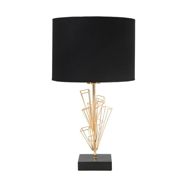 Lampa stołowa w kolorze czarno-złotym Mauro Ferretti Glam Olig, wysokość 45 cm