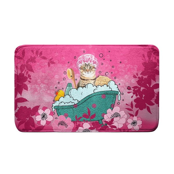 Różowy dywanik łazienkowy 45x75 cm Chatibulle – douceur d'intérieur