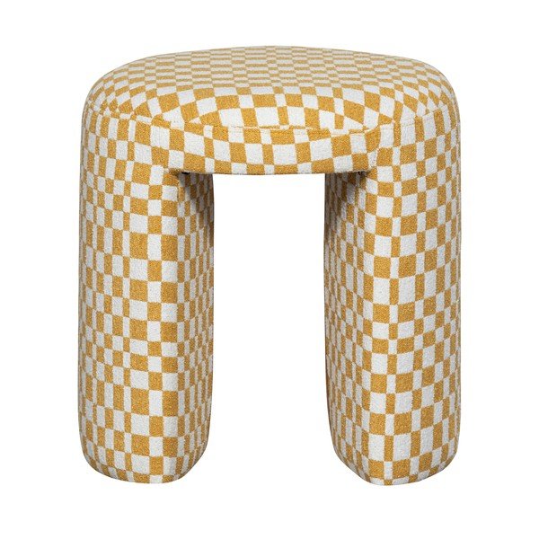 Żółty tapicerowany stołek Charlie – WOOOD