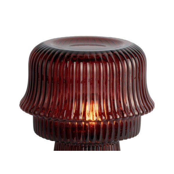 Bordowa szklana lampa stołowa (wysokość 26 cm) Cadiz – Leitmotiv-image-3