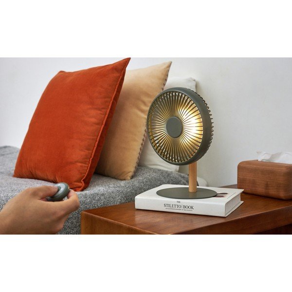 Zielona lampa stołowa z wiatrakiem i zdalnym sterowaniem (wys. 26 cm) Beyond – Gingko-image-1