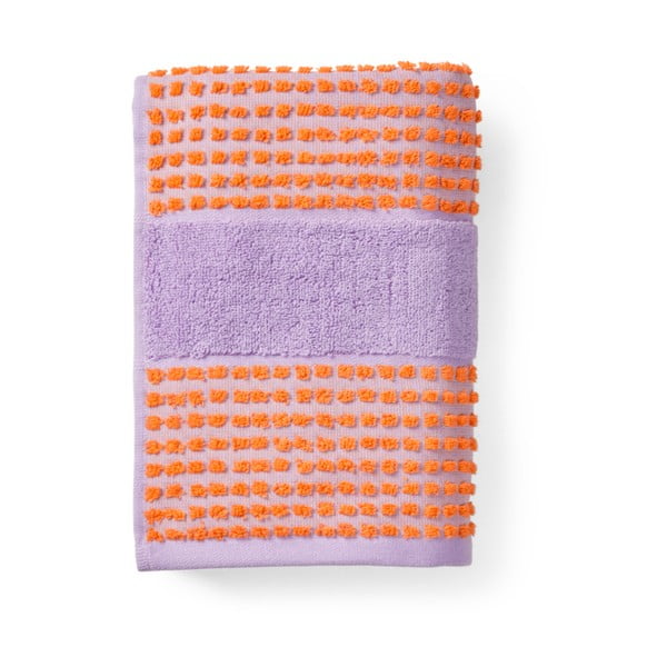 Pomarańczowo-lawendowy ręcznik z bawełny organicznej 50x100 cm Check – JUNA