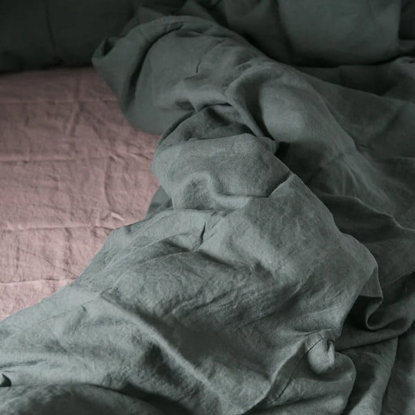 Różowobrązowe lniane prześcieradło 180x260 cm Ashes of Roses – Linen Tales-image-2