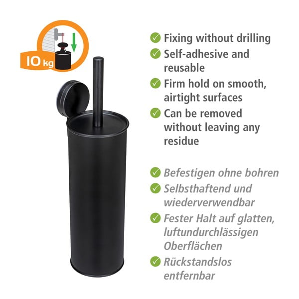 Czarna samoprzylepna stalowa szczotka do WC Pavia – Wenko-image-3