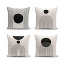 Czarno-beżowe poszewki na poduszki zestaw 4 szt. 43x43 cm – Minimalist Cushion Covers
