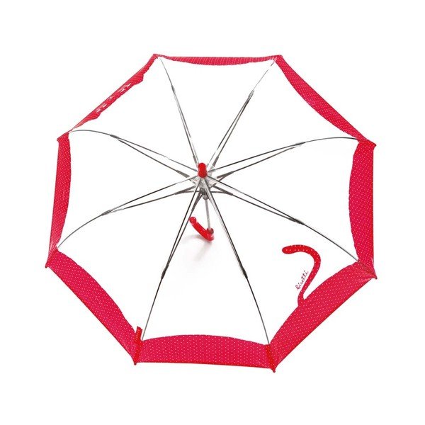 Dziecięcy przezroczysty parasol z czerwonymi detalami Birdcage Chat, ⌀ 74 cm-image-1