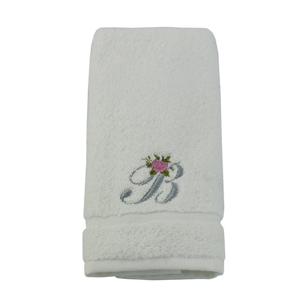 Ręcznik z inicjałem i różyczką B, 30x50 cm