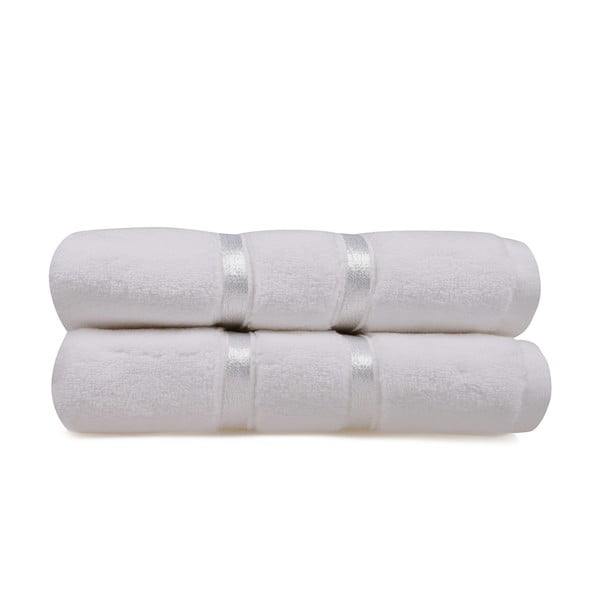 Zestaw 2 białych bawełnianych ręczników Foutastic Dolce, 50x90 cm