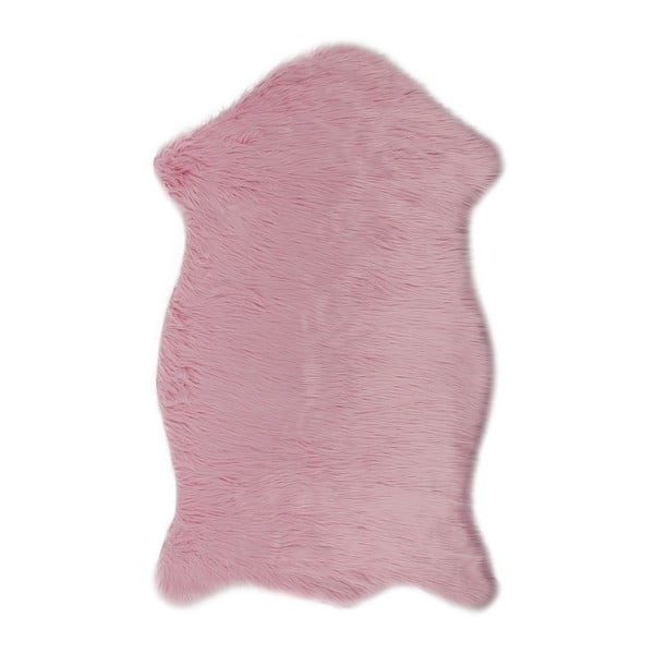 Różowy dywan ze sztucznej skóry Mirabelle, 150x95 cm