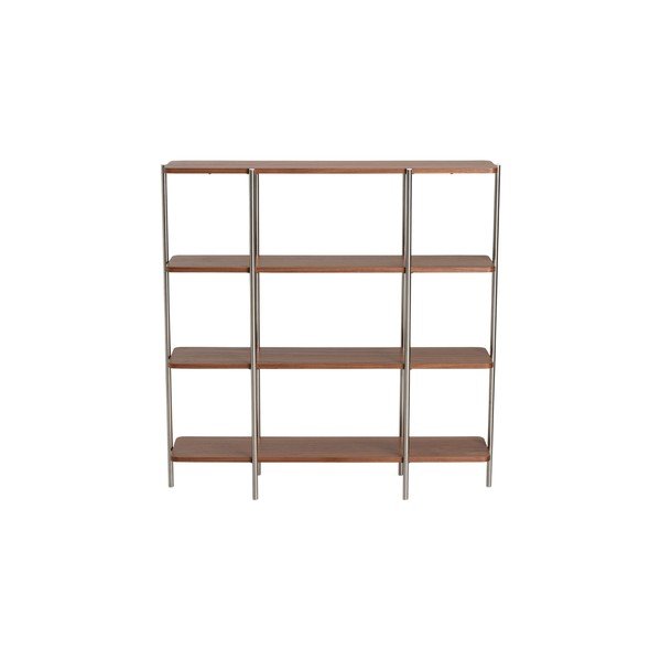 Regał w dekorze orzecha w ciemnym naturalnym kolorze 120x120x30 cm Lyllo – Ellos Home-image-3