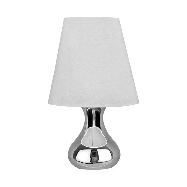 Kremowa/w kolorze srebra metalowa lampa stołowa z tekstylnym kloszem (wysokość 36 cm) Nell – Premier Housewares-image-2