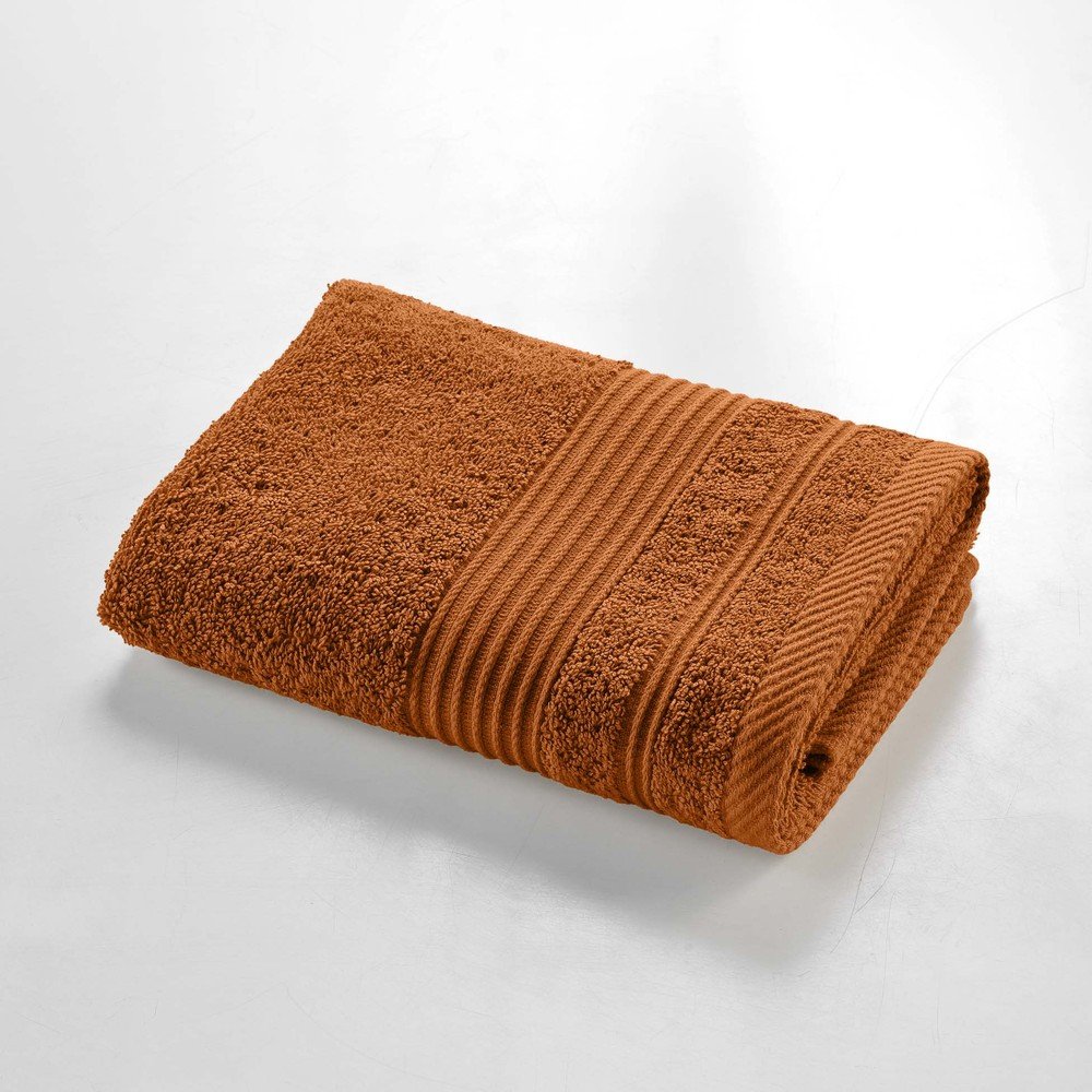 Bawełniany ręcznik frotte w kolorze terakoty 50x90 cm Tendresse – douceur d'intérieur