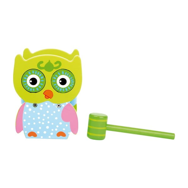 Drewniana zabawka dla dzieci z młotkiem Legler Hammer Bench Owl