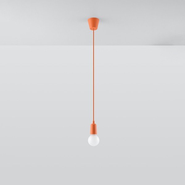 Pomarańczowa lampa wisząca ø 5 cm Rene – Sollux-image-3