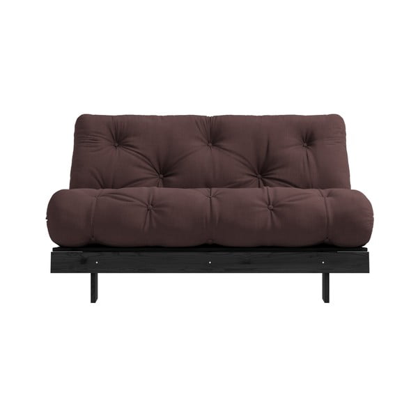 Sofa rozkładana z ciemnobrązowym obiciem Karup Design Roots Black/Brown-image-3