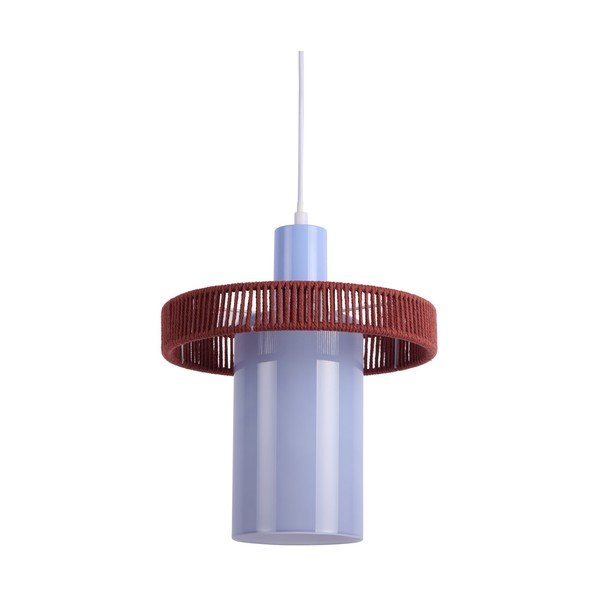 Bordowa/jasnoniebieska szklana lampa wisząca ø 25 cm Firenze Long – Leitmotiv