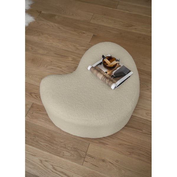 Beżowy puf z przędzy pętelkowej Bouclé Miuf – Miuform-image-3