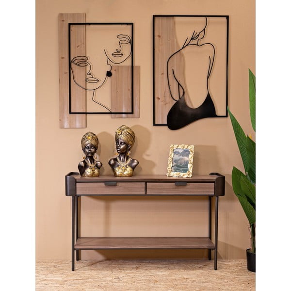 Brązowa konsola z litego drewna jodłowego 31x120 cm Toronto – Mauro Ferretti-image-1