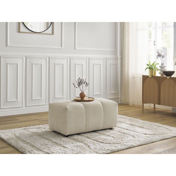 Beżowy podnóżek z materiału bouclé Roxelane – Bobochic Paris-image-4