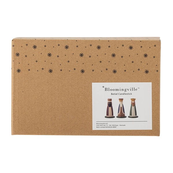Drewniane świeczniki ze świątecznym motywem zestaw 3 szt. Betiel – Bloomingville-image-3