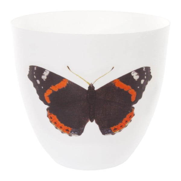 Doniczka porcelanowa z czerwonym motylem SHISHI Butterfly