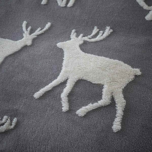 Biało-szara pościel 200x200 cm Stag Sherpa – Catherine Lansfield-image-4