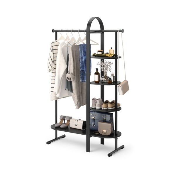 Czarny zestaw do przedpokoju z litego drewna eukaliptusowego Bellwood – Umbra-image-3