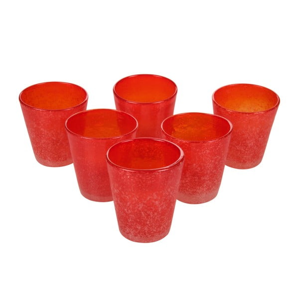 Zestaw 6 czerwonych szklanek Kaleidos Lux, 300 ml