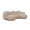 Jasnobrązowy narożnik z materiału bouclé (w kształcie litery U) Orbit – Ropez