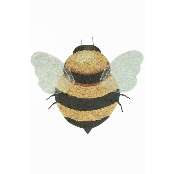 Żółty bawełniany dywan dziecięcy tkany ręcznie odpowiedni do prania 115x150 cm Bee – Lorena Canals