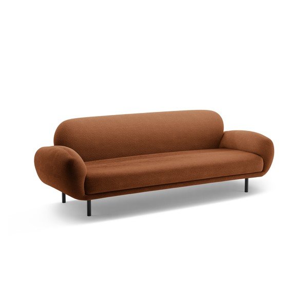 Sofa z materiału bouclé w kolorze terakoty 208 cm Poppy – Micadoni -image-1