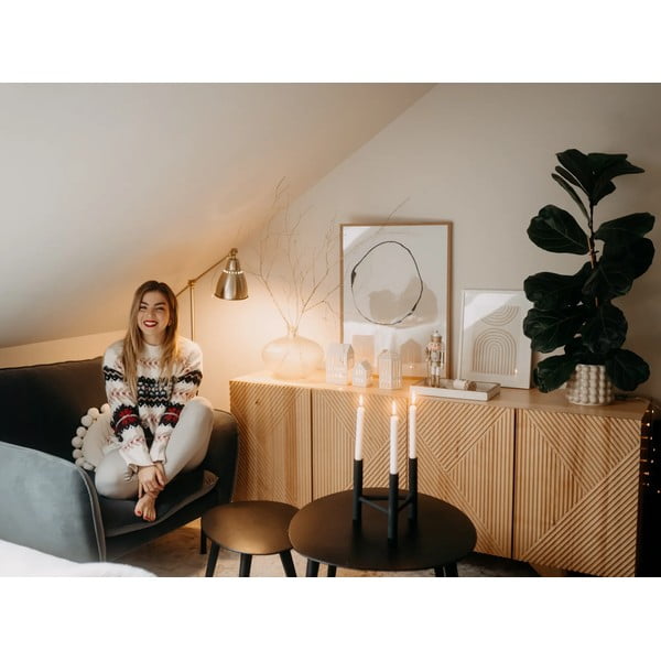 Czarny aluminiowy świecznik Bloomingville Deeb, wys. 20 cm-image-3