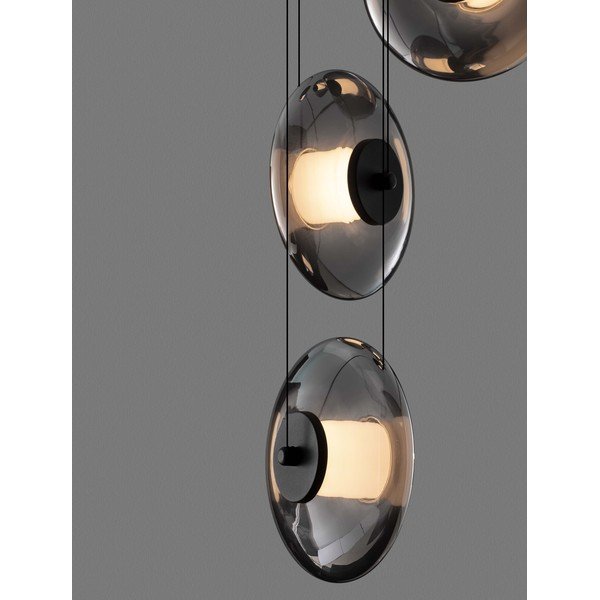 Szklana lampa wisząca LED ze ściemniaczem w kolorze matowej czerni ø 40 cm Ballet – Nova Luce-image-2