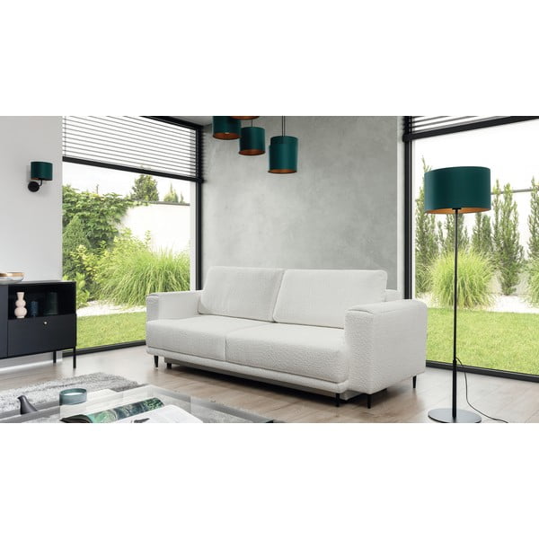 Kremowa rozkładana/ze schowkiem sofa z materiału bouclé 260 cm Dalia – ELTAP-image-1