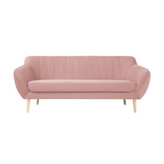 Jasnoróżowa aksamitna sofa Mazzini Sofas Sardaigne, 188 cm