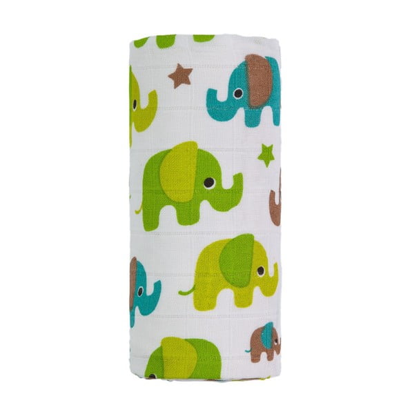 Dziecięcy ręcznik T-TOMI Green Elephant, 120x120 cm