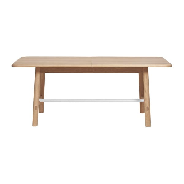 Stół rozkładany z drewna dębowego z białą belką HARTÔ Helene, 240x190 cm