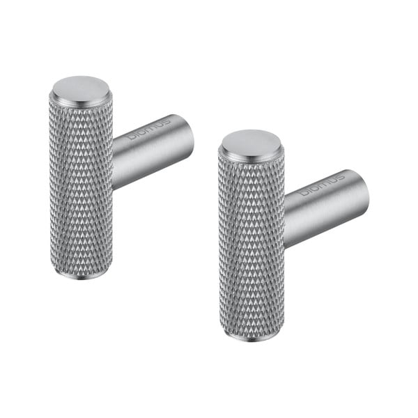 Ścienne metalowe haczyki w kolorze matowego srebra zestaw 2 szt. Rof – Blomus