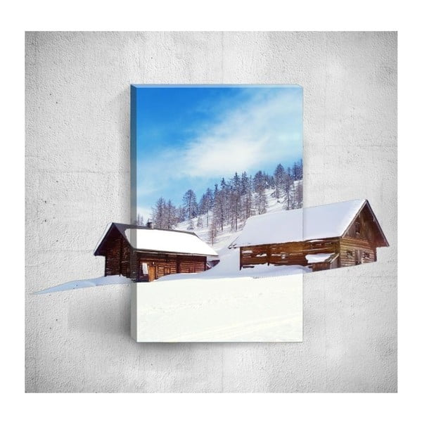 Obraz 3D Mosticx Winter Huts, 40x60 cm