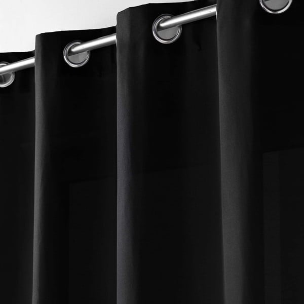 Czarna zasłona z mikrowłókna 140x280 cm Absolu – douceur d'intérieur-image-2