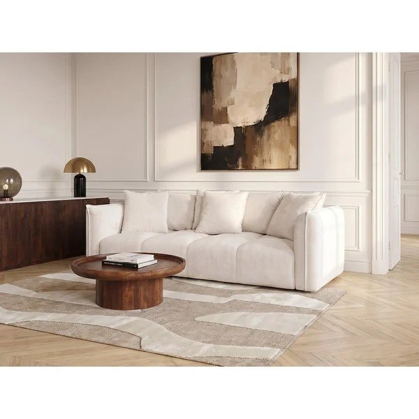 Biała sofa z tkaniny szenilowej Harlem – Bobochic Paris-image-1