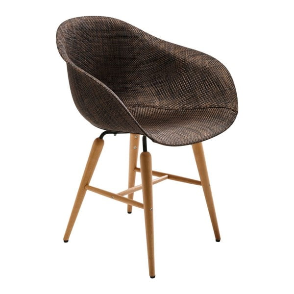 Ciemnobrązowe krzesło do jadalni Kare Design Armlehe Forum