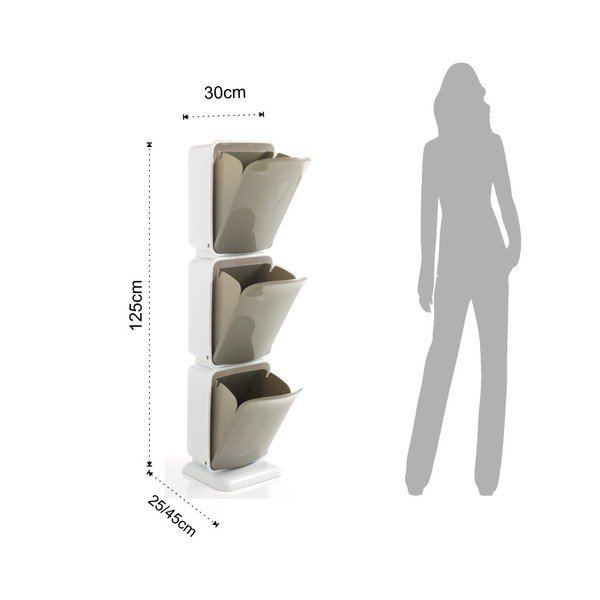 Kosz do recyklingu z 3 przegrodami Tomasucci Riky, wys. 125 cm-image-2
